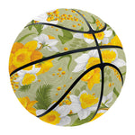 Vintage Daffodil Flower Pattern Print Basketball