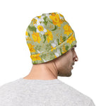 Vintage Daffodil Flower Pattern Print Beanie