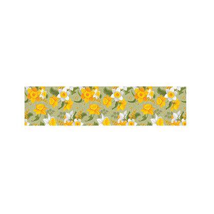 Vintage Daffodil Flower Pattern Print Bed Runner