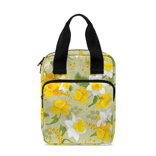 Vintage Daffodil Flower Pattern Print Bible Tote Bag