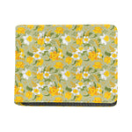 Vintage Daffodil Flower Pattern Print Bifold Wallet