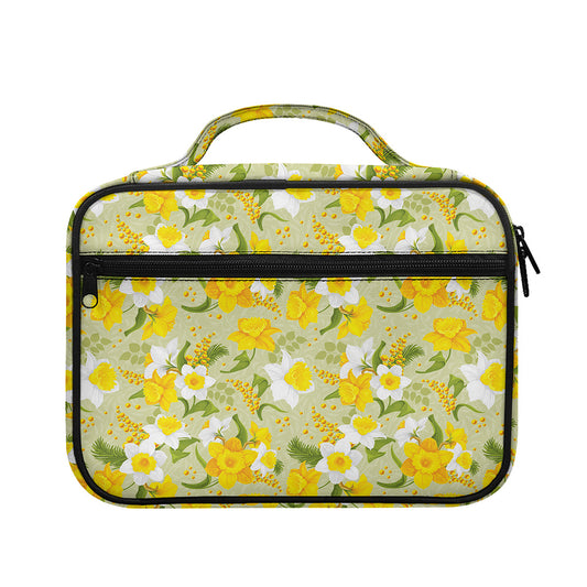 Vintage Daffodil Flower Pattern Print Briefcase Bible Bag