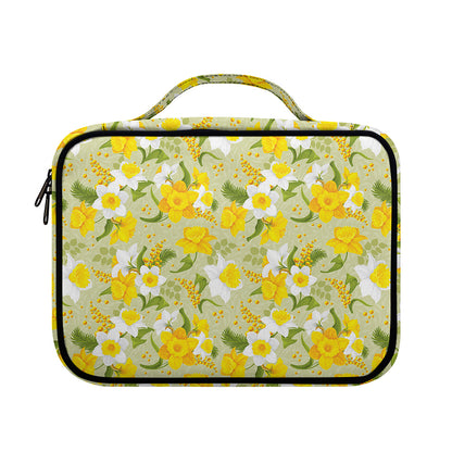 Vintage Daffodil Flower Pattern Print Briefcase Bible Bag
