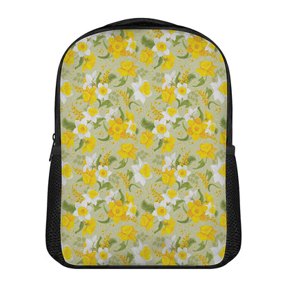 Vintage Daffodil Flower Pattern Print Casual Backpack