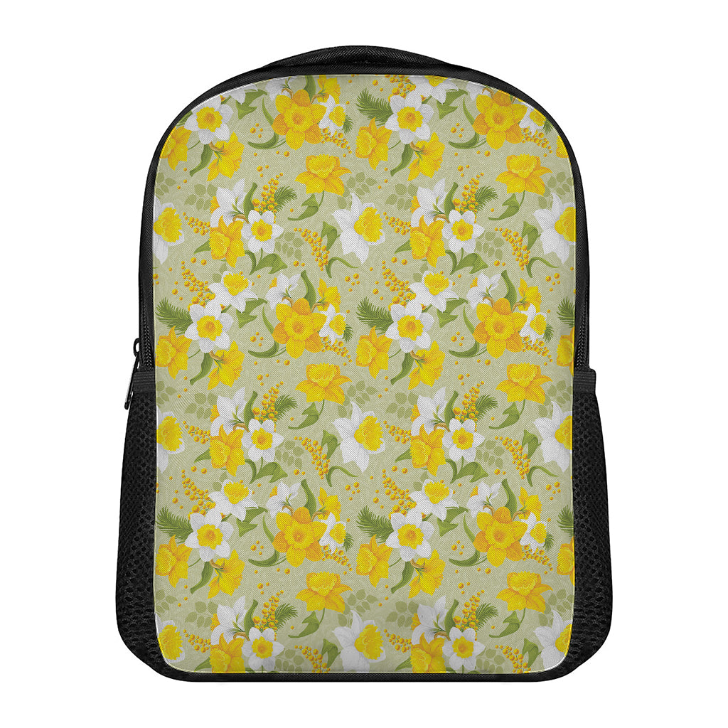 Vintage Daffodil Flower Pattern Print Casual Backpack