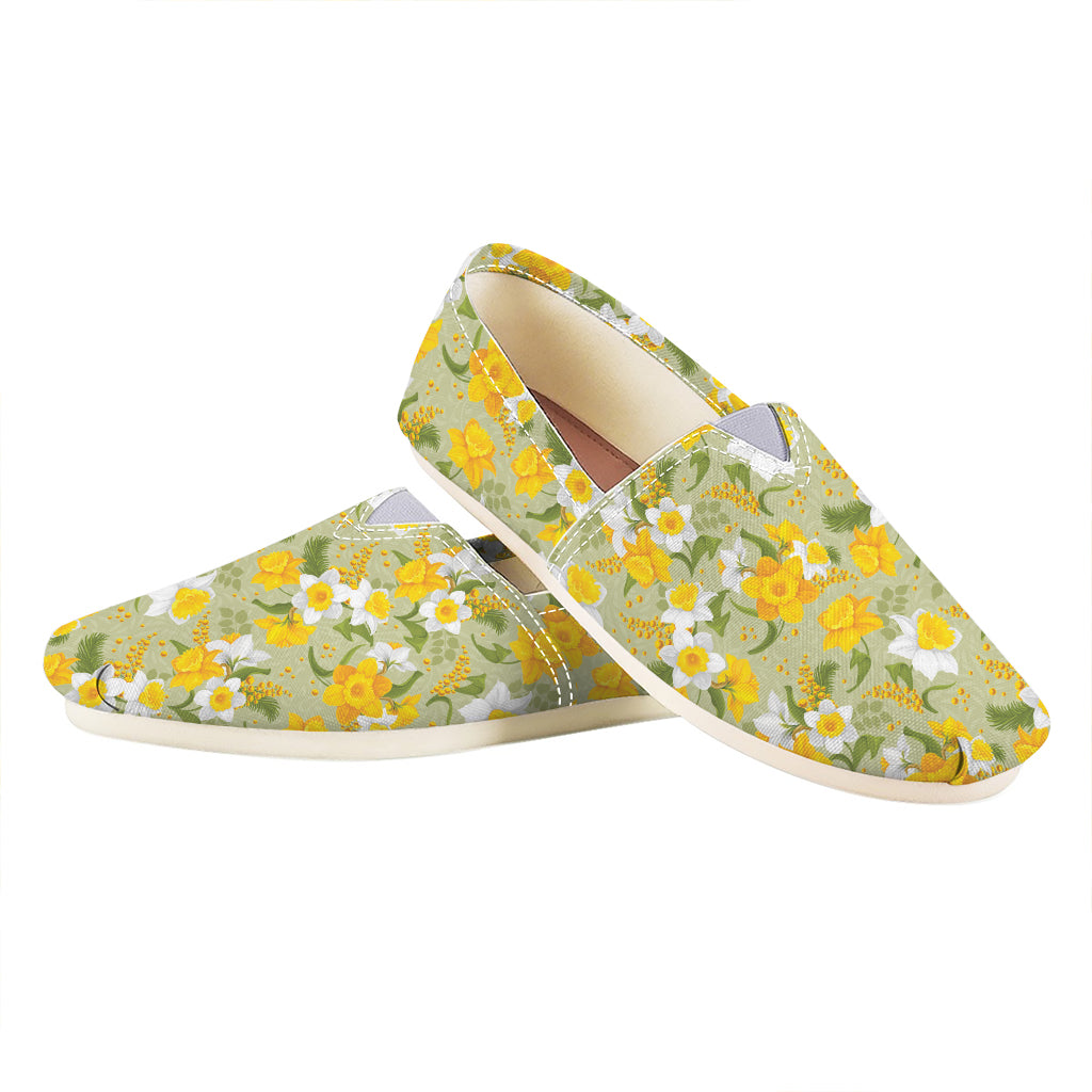 Vintage Daffodil Flower Pattern Print Casual Shoes