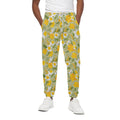 Vintage Daffodil Flower Pattern Print Cotton Sweatpants