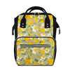 Vintage Daffodil Flower Pattern Print Diaper Bag