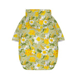Vintage Daffodil Flower Pattern Print Dog Zip Up Hoodie
