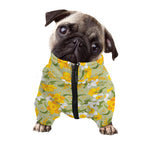 Vintage Daffodil Flower Pattern Print Dog Zip Up Jacket