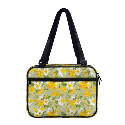 Vintage Daffodil Flower Pattern Print Double Strap Bible Bag