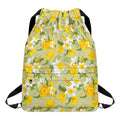 Vintage Daffodil Flower Pattern Print Drawstring Backpack
