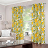 Vintage Daffodil Flower Pattern Print Extra Wide Grommet Curtains