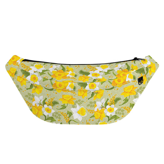Vintage Daffodil Flower Pattern Print Fanny Pack