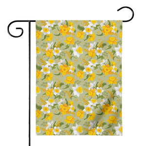 Vintage Daffodil Flower Pattern Print House Flag