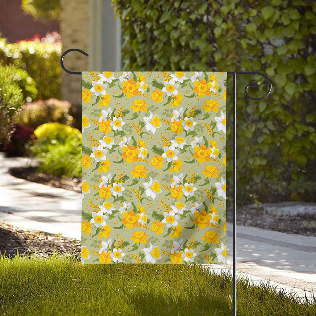Vintage Daffodil Flower Pattern Print House Flag