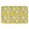 Vintage Daffodil Flower Pattern Print Indoor Door Mat