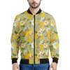 Vintage Daffodil Flower Pattern Print Men's Bomber Jacket