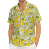 Vintage Daffodil Flower Pattern Print Men's Deep V-Neck Shirt