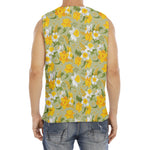 Vintage Daffodil Flower Pattern Print Men's Fitness Tank Top