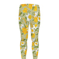 Vintage Daffodil Flower Pattern Print Men's Leggings