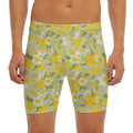 Vintage Daffodil Flower Pattern Print Men's Long Boxer Briefs