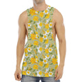 Vintage Daffodil Flower Pattern Print Men's Muscle Tank Top
