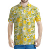 Vintage Daffodil Flower Pattern Print Men's Polo Shirt