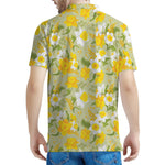 Vintage Daffodil Flower Pattern Print Men's Polo Shirt