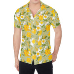 Vintage Daffodil Flower Pattern Print Men's Shirt