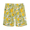Vintage Daffodil Flower Pattern Print Men's Sports Shorts