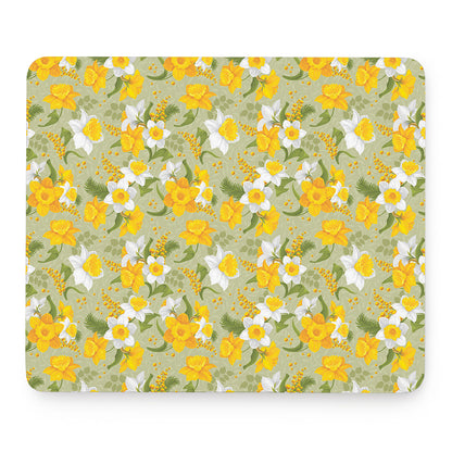 Vintage Daffodil Flower Pattern Print Mouse Pad