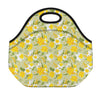 Vintage Daffodil Flower Pattern Print Neoprene Lunch Bag