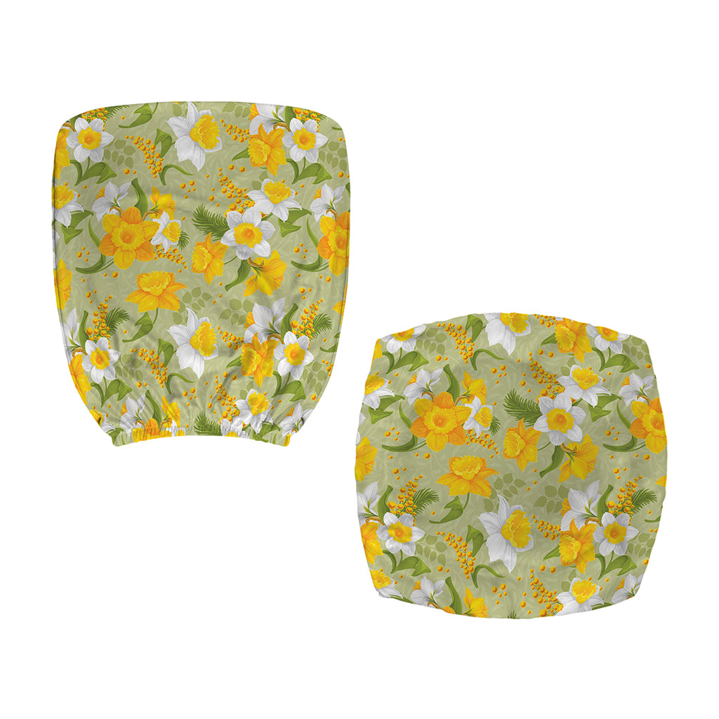 Vintage Daffodil Flower Pattern Print Office Chair Cover