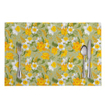 Vintage Daffodil Flower Pattern Print Placemat