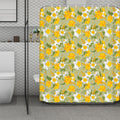 Vintage Daffodil Flower Pattern Print Polyester Shower Curtain