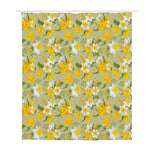 Vintage Daffodil Flower Pattern Print Polyester Shower Curtain