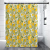 Vintage Daffodil Flower Pattern Print Premium Shower Curtain