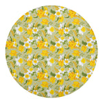 Vintage Daffodil Flower Pattern Print Round Blanket