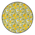 Vintage Daffodil Flower Pattern Print Round Floor Mat