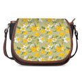 Vintage Daffodil Flower Pattern Print Saddle Bag