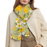 Vintage Daffodil Flower Pattern Print Scarf