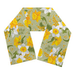 Vintage Daffodil Flower Pattern Print Scarf