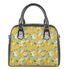 Vintage Daffodil Flower Pattern Print Shoulder Handbag