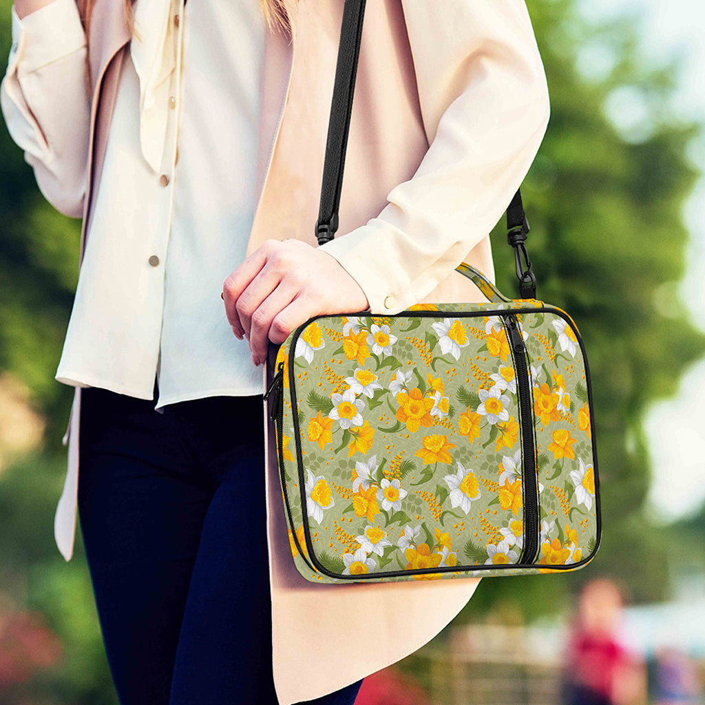 Vintage Daffodil Flower Pattern Print Shoulder Strap Bible Bag