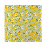 Vintage Daffodil Flower Pattern Print Silk Bandana