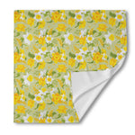 Vintage Daffodil Flower Pattern Print Silk Bandana