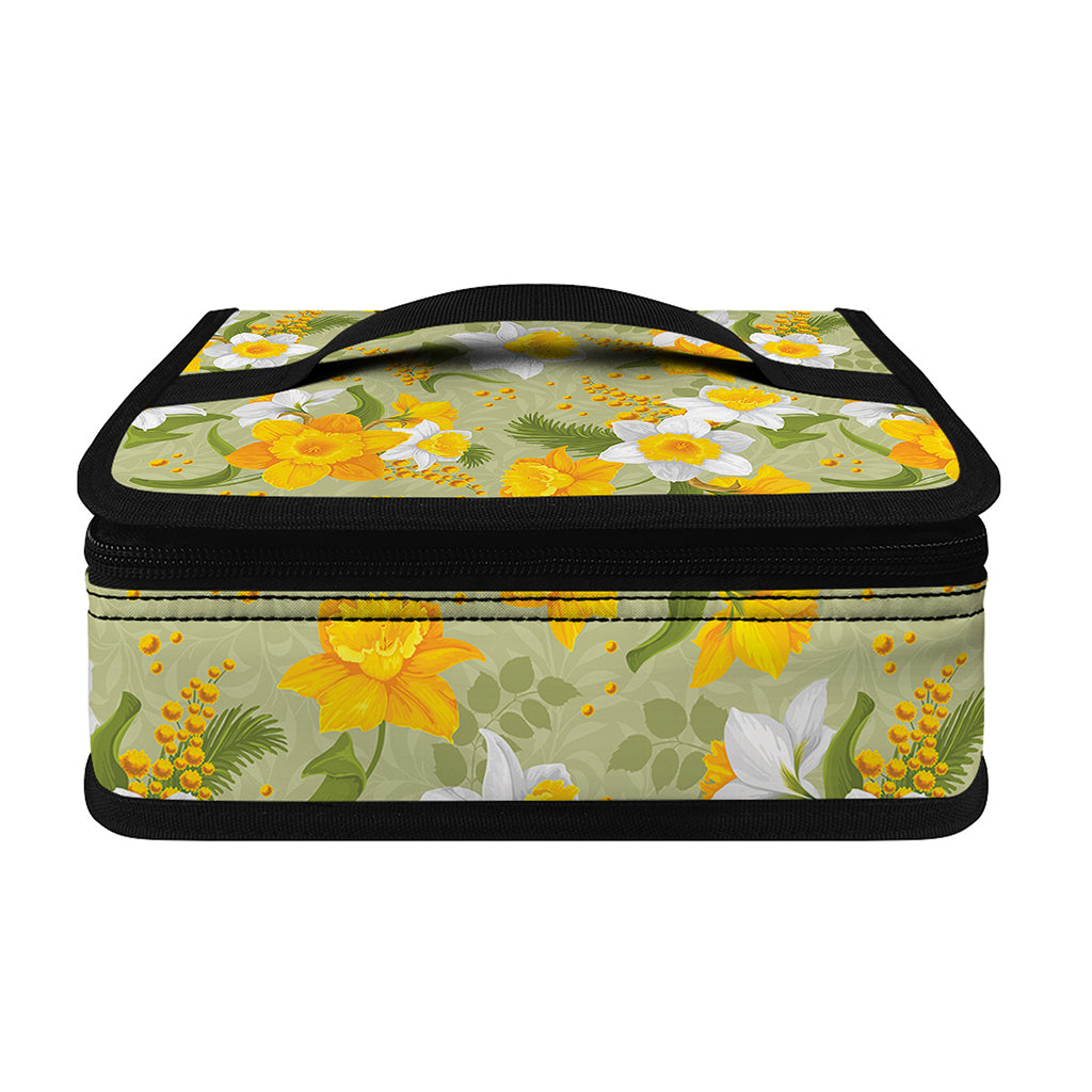 Vintage Daffodil Flower Pattern Print Small Lunch Bag