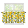 Vintage Daffodil Flower Pattern Print Tier Curtains
