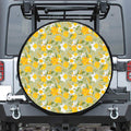 Vintage Daffodil Flower Pattern Print Tire Cover